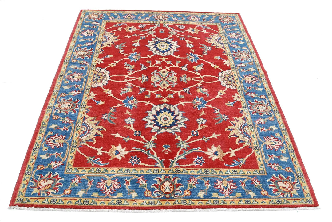 Afghan Ziegler Rug 5' 0" x 6' 5" Hand-Knotted | No. AT35604