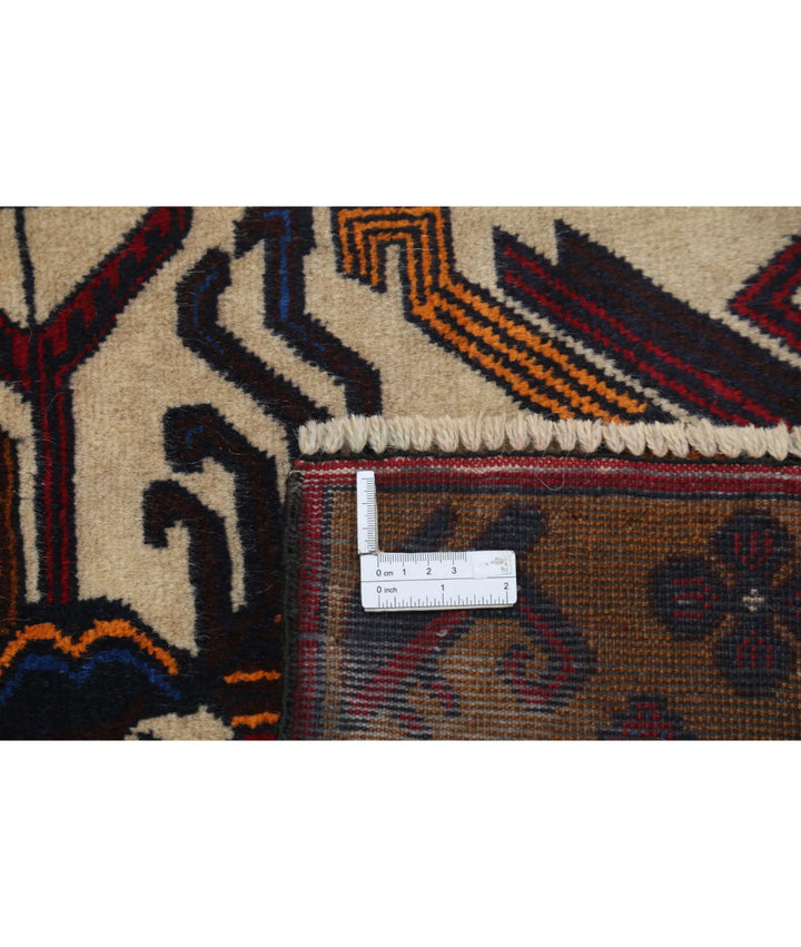 Red Afghan Tribal Rug 3' 0" x 4' 9" Hand-Knotted | No. AT35690