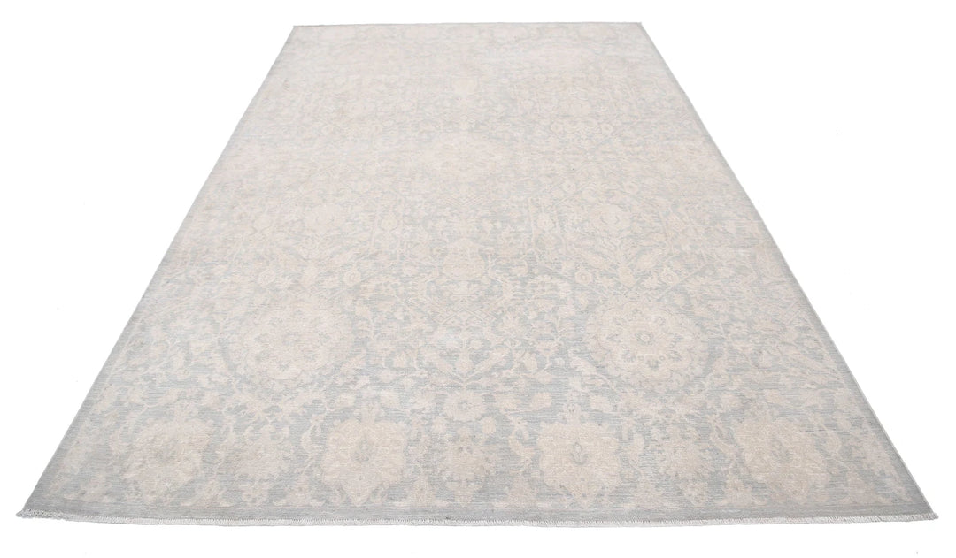 Grey Afghan Serenity Rug 6' 10" x 10' 4" Hand-Knotted | No. AT35701