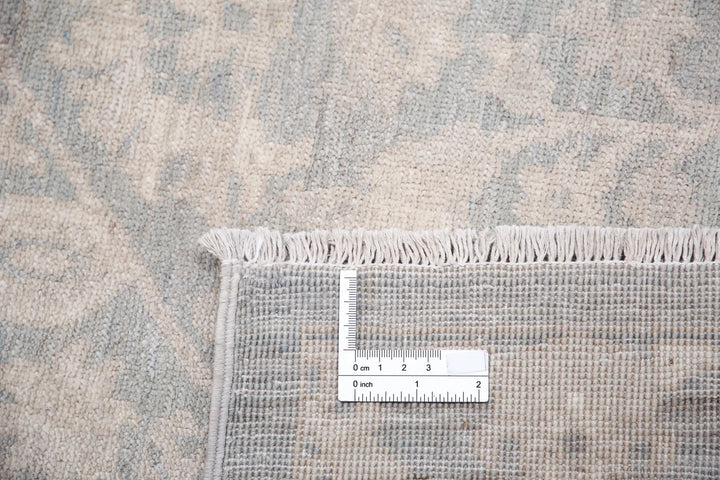 Grey Afghan Serenity Rug 6' 10" x 10' 4" Hand-Knotted | No. AT35701