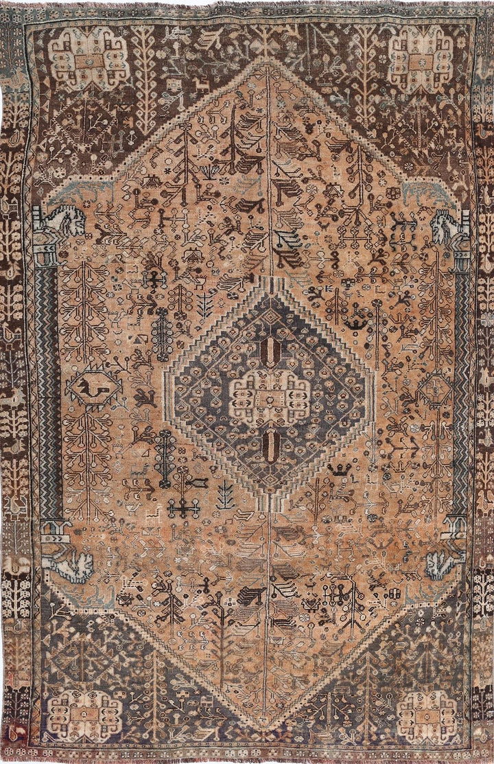 Persian Hamadan Rug 4' 10" x 7' 9" Hand-Knotted | No. AT35712