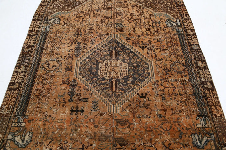 Persian Hamadan Rug 4' 10" x 7' 9" Hand-Knotted | No. AT35712