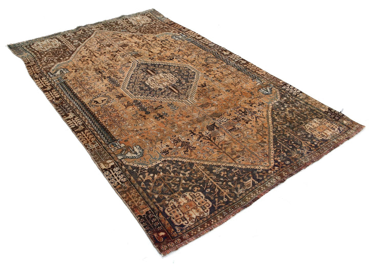 Persian Hamadan Rug 4' 10" x 7' 9" Hand-Knotted | No. AT35712