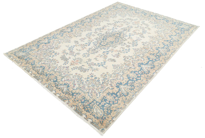 Persian Kerman Vintage Rug 5' 10" x 8' 6" Hand-Knotted | No. AT35782