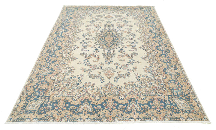 Persian Kerman Vintage Rug 5' 10" x 8' 6" Hand-Knotted | No. AT35782