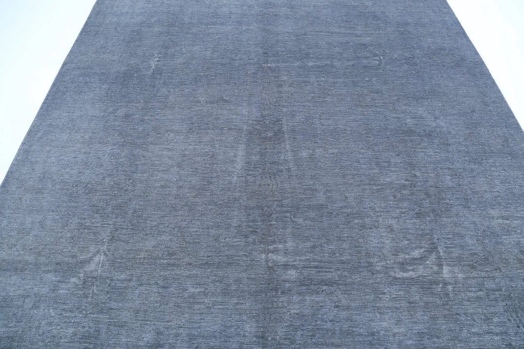 Grey Afghan Overdye Rug 8' 2" x 9' 4" Hand-Knotted | No. AT35800
