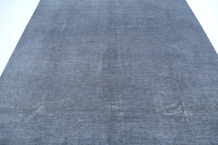 Grey Afghan Overdye Rug 8' 2" x 9' 4" Hand-Knotted | No. AT35800