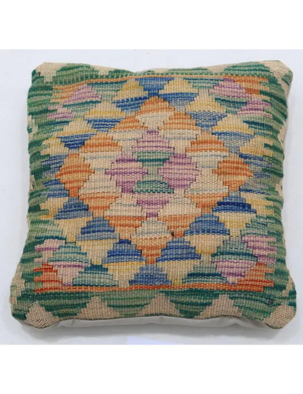 Afghan Tribal Pillow 1' 5" x 1' 5" Hand-Woven | No. AT35823