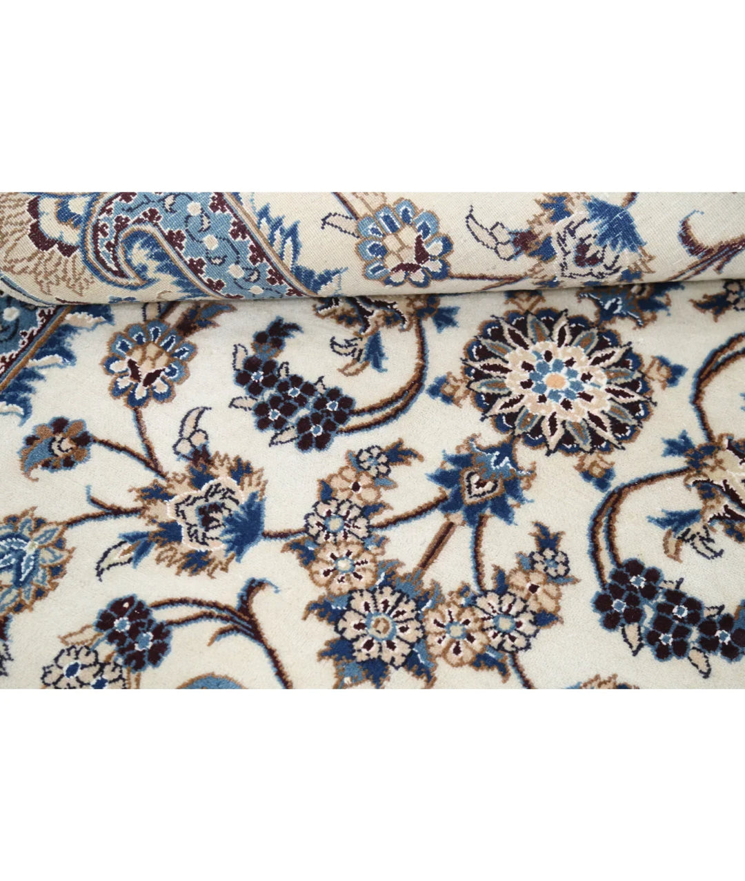 Ivory Persian Nain Rug 3' 6" x 5' 1" Hand-Knotted | No. AT35851
