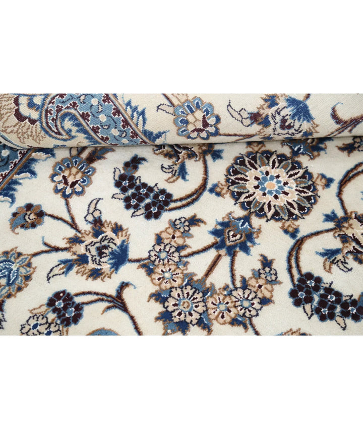 Ivory Persian Nain Rug 3' 6" x 5' 1" Hand-Knotted | No. AT35851