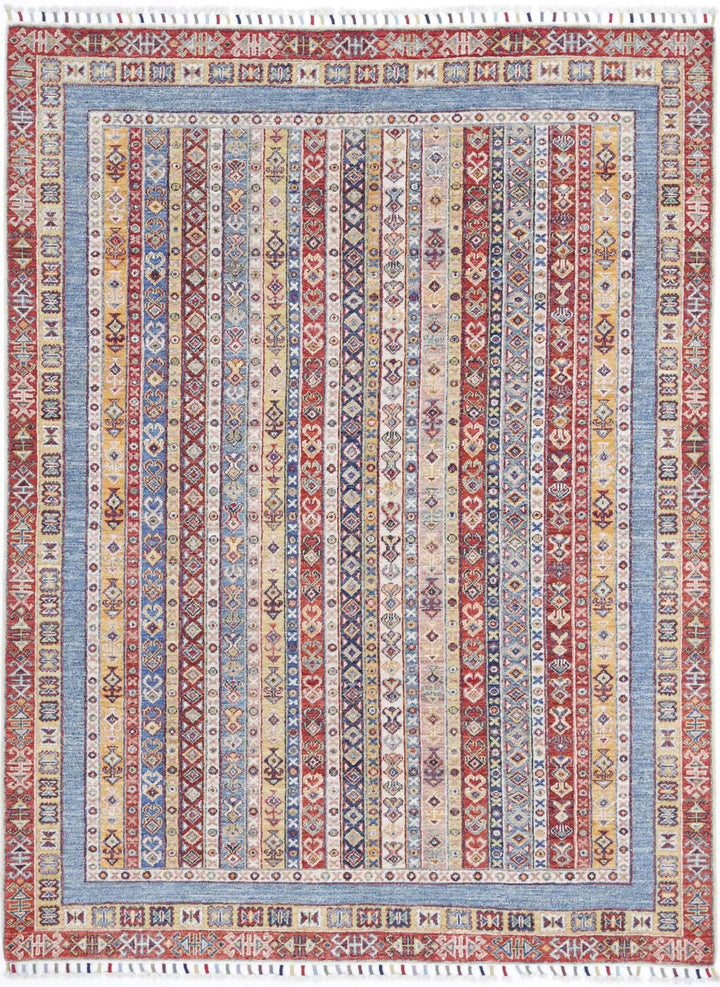 Afghan Shaal Rug 4' 11" x 6' 7" Hand-Knotted | No. AT35866