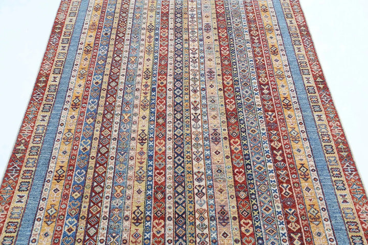 Afghan Shaal Rug 4' 11" x 6' 7" Hand-Knotted | No. AT35866