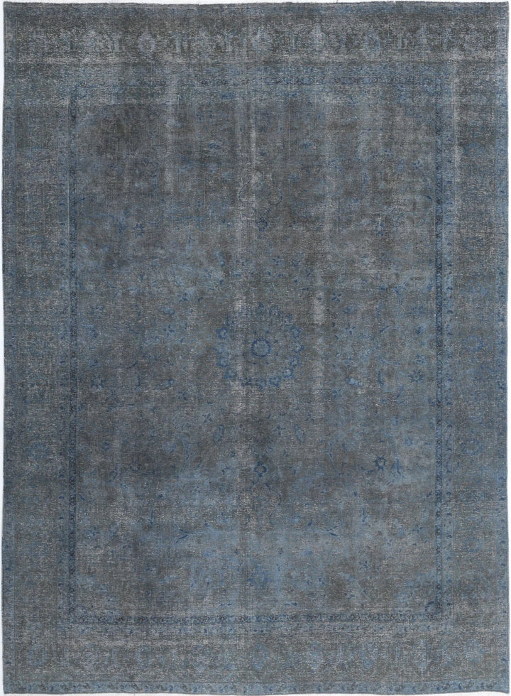 Blue Persian Overdye Rug 7' 8" x 10' 11" Hand-Knotted | No. AT35930
