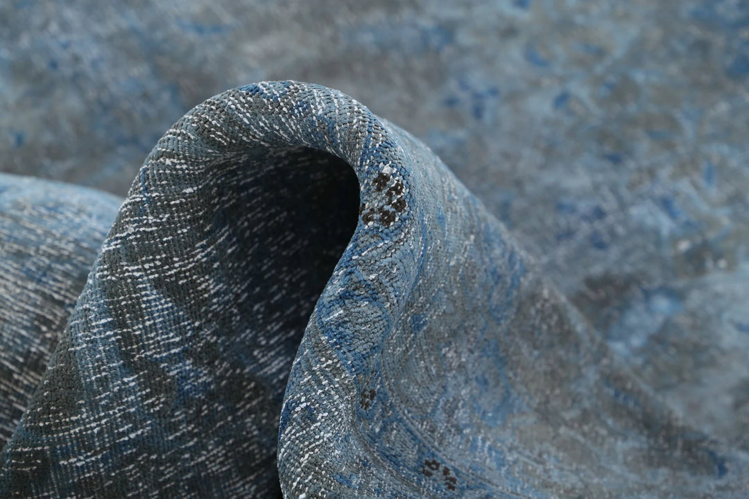 Blue Persian Overdye Rug 7' 8" x 10' 11" Hand-Knotted | No. AT35930