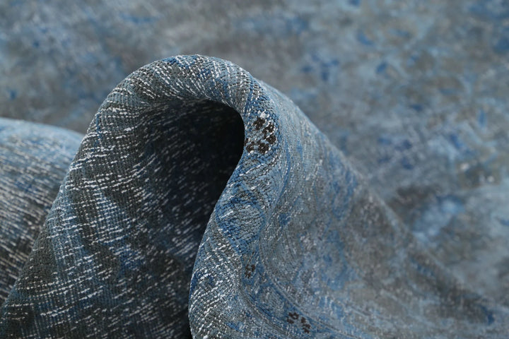 Blue Persian Overdye Rug 7' 8" x 10' 11" Hand-Knotted | No. AT35930