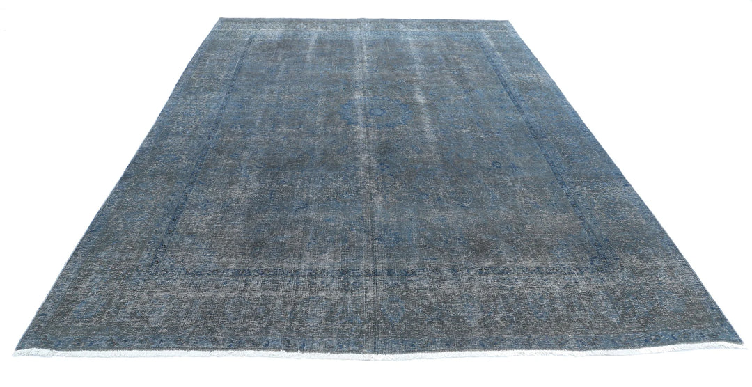 Blue Persian Overdye Rug 7' 8" x 10' 11" Hand-Knotted | No. AT35930