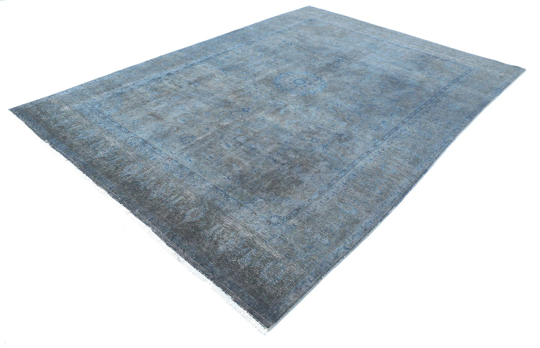 Blue Persian Overdye Rug 7' 8" x 10' 11" Hand-Knotted | No. AT35930