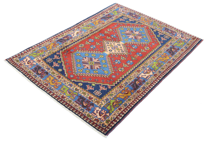 Persian Yalameh Rug 3' 7" x 5' 0" Hand-Knotted | No. AT35946