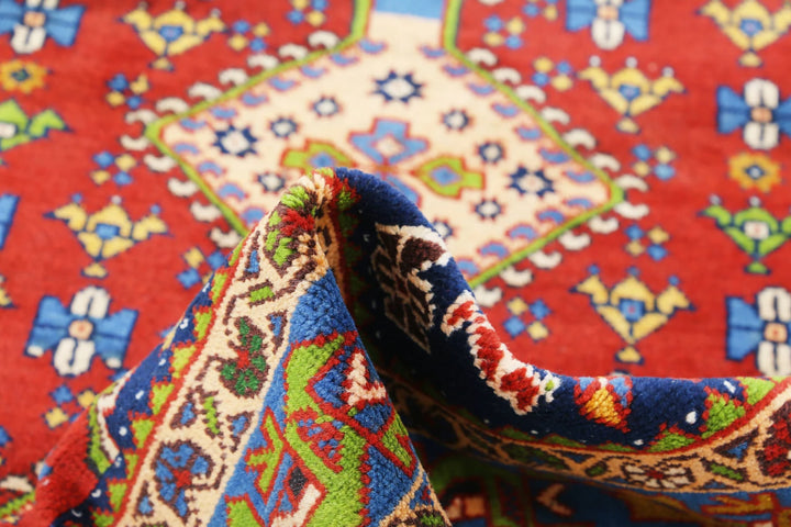 Persian Yalameh Rug 3' 7" x 5' 0" Hand-Knotted | No. AT35946