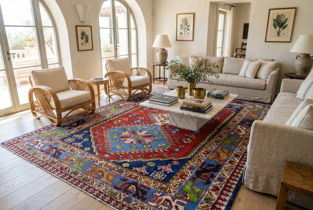 Persian Yalameh Rug 3' 7" x 5' 0" Hand-Knotted | No. AT35946