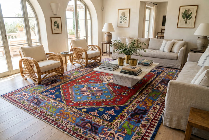 Persian Yalameh Rug 3' 7" x 5' 0" Hand-Knotted | No. AT35946