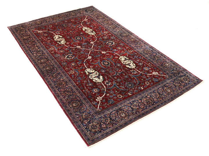 Persian Kashan Rug 4' 5" x 6' 9" Hand-Knotted | No. AT35963
