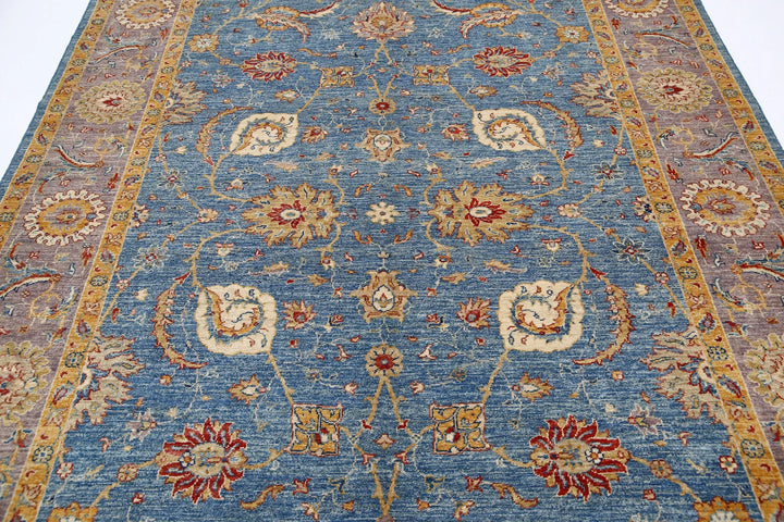 Afghan Ziegler Rug 6' 6" x 10' 2" Hand-Knotted | No. AT35985