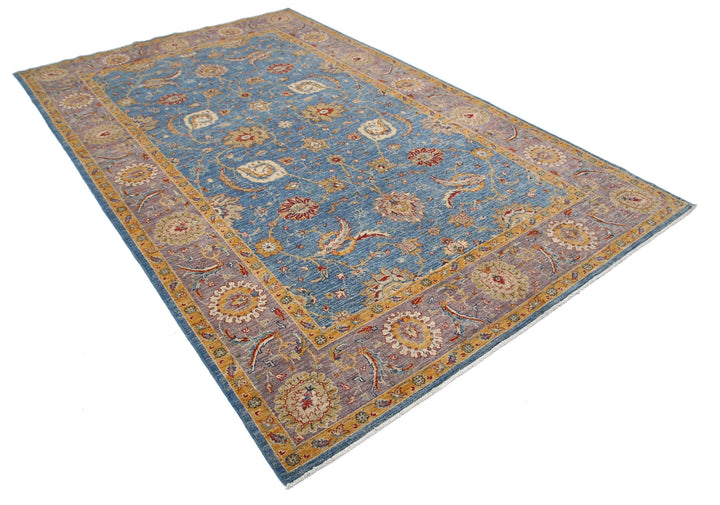 Afghan Ziegler Rug 6' 6" x 10' 2" Hand-Knotted | No. AT35985