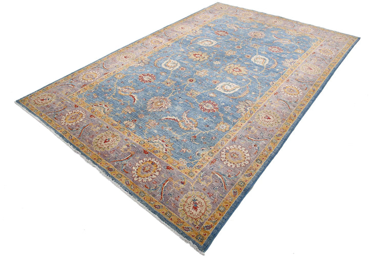 Afghan Ziegler Rug 6' 6" x 10' 2" Hand-Knotted | No. AT35985