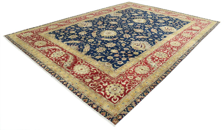 Blue Red Indian Ziegler Rug 9' 11" x 13' 10" Hand-Knotted | No. AT36002