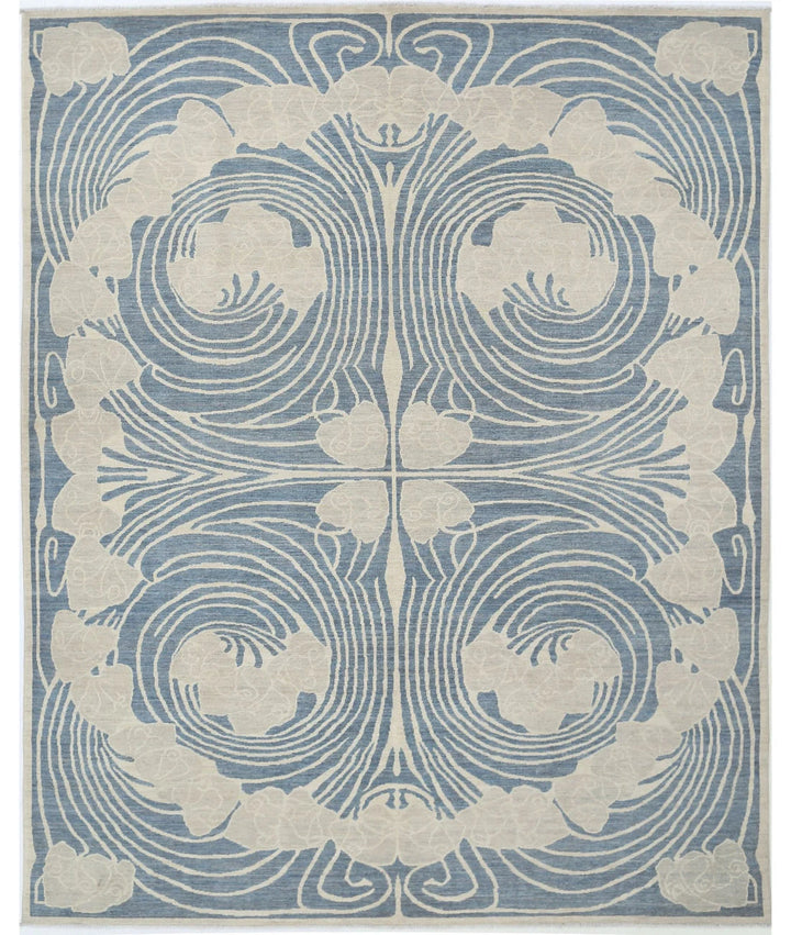 Grey Afghan Oriental Rug 8' 0" x 10' 1" Hand-Knotted | No. AT36083