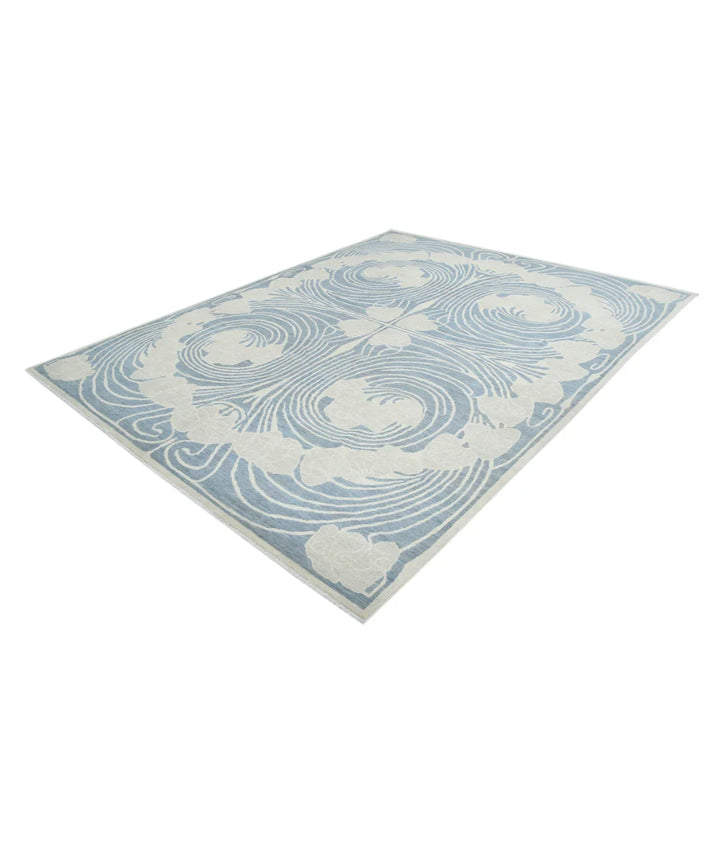 Grey Afghan Oriental Rug 8' 0" x 10' 1" Hand-Knotted | No. AT36083