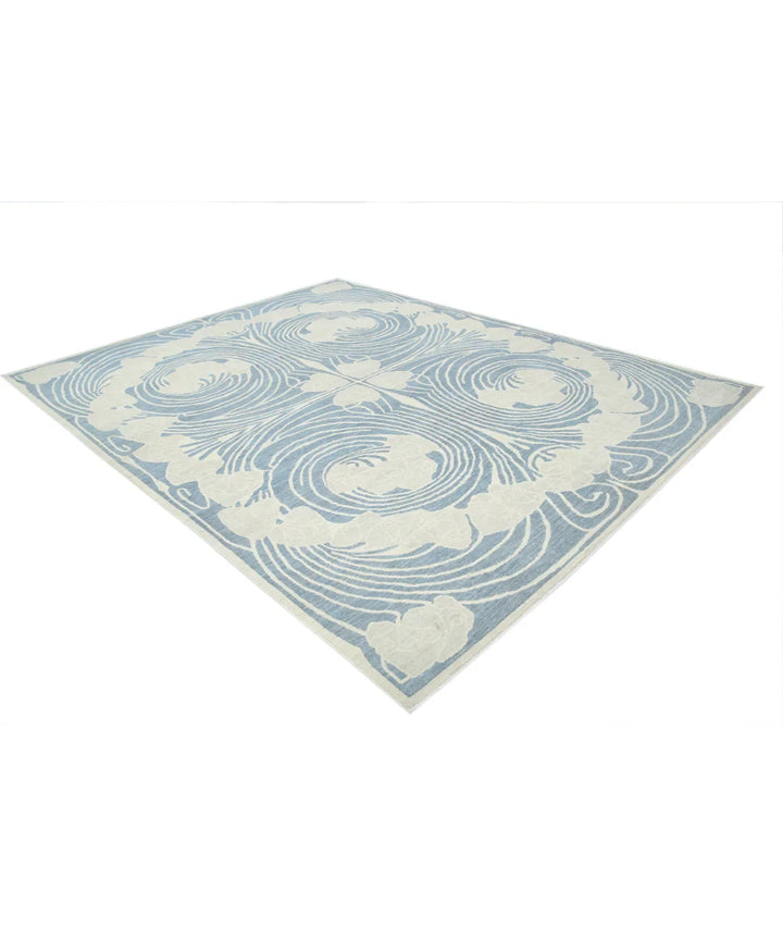 Grey Afghan Oriental Rug 8' 0" x 10' 1" Hand-Knotted | No. AT36083