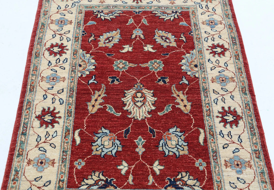 Afghan Ziegler Rug 2' 10" x 4' 2" Hand-Knotted | No. AT36200