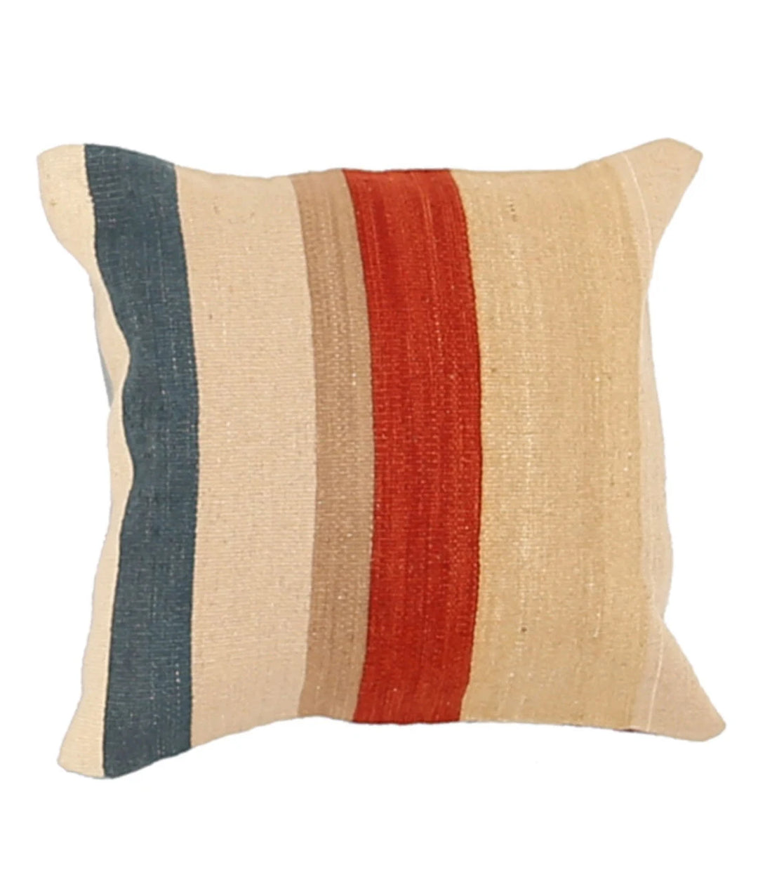 Pakistani Modern Stripe Pillow 1' 4" x 1' 4" Hand-Knotted | No. AT36306