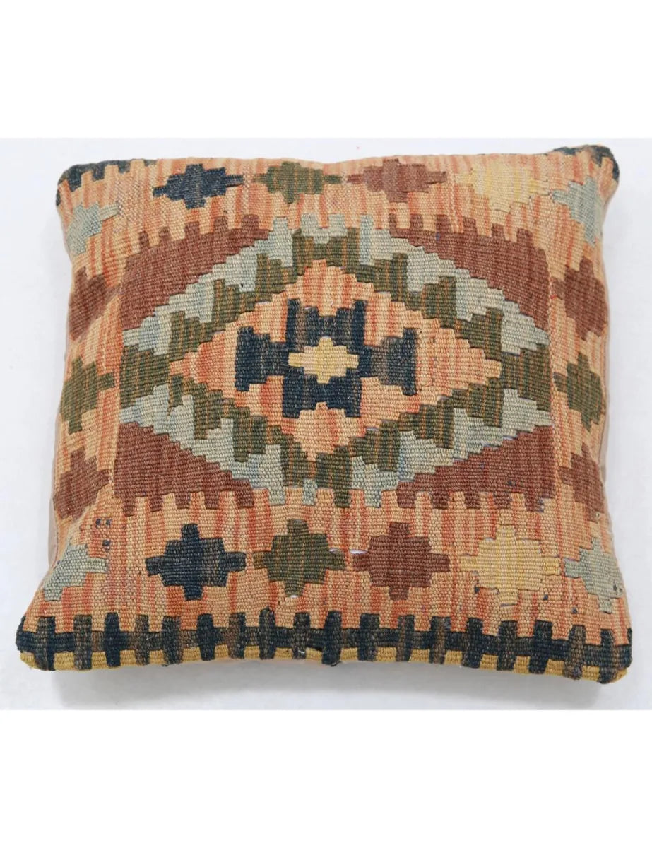 Afghan Tribal Pillow 1' 5" x 1' 5" Hand-Woven | No. AT36348