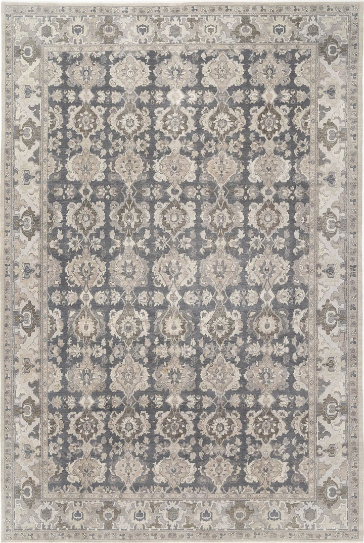 Grey Indian Farhan Rug 11' 9" x 17' 6" Hand-Knotted | No. AT36396