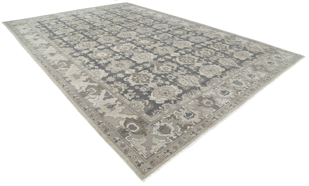 Grey Indian Farhan Rug 11' 9" x 17' 6" Hand-Knotted | No. AT36396