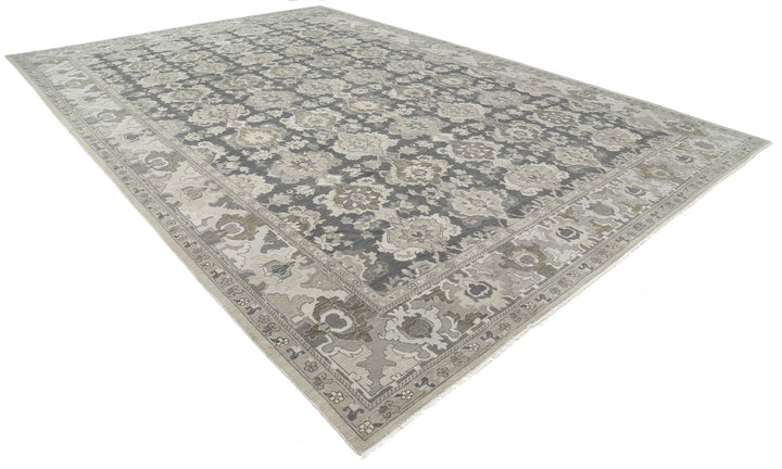 Grey Indian Farhan Rug 11' 9" x 17' 6" Hand-Knotted | No. AT36396