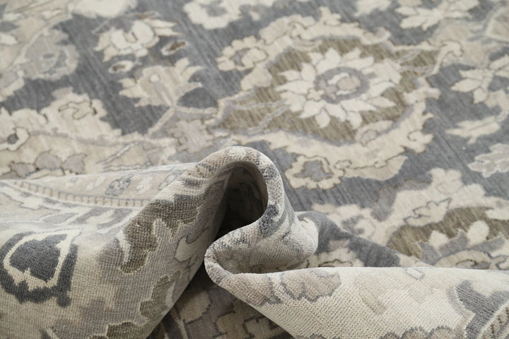 Grey Indian Farhan Rug 11' 9" x 17' 6" Hand-Knotted | No. AT36396