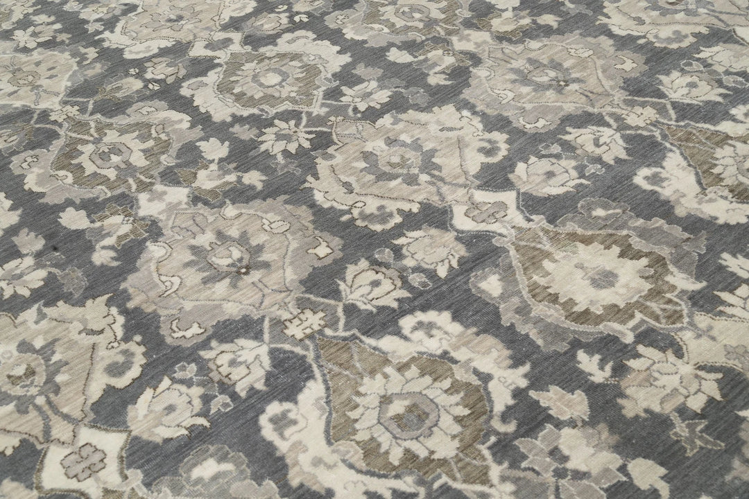 Grey Indian Farhan Rug 11' 9" x 17' 6" Hand-Knotted | No. AT36396