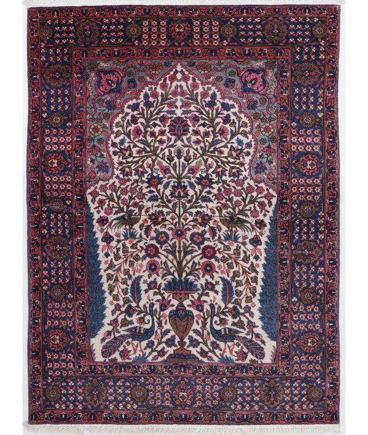 Persian Kerman Rug 4' 5" x 6' 1" Hand-Knotted | No. AT36400