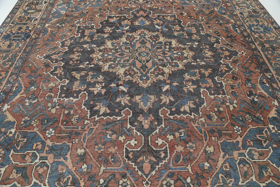 Persian Bakhtiari Vintage Rug 10' 0" x 11' 11" Hand-Knotted | No. AT36425