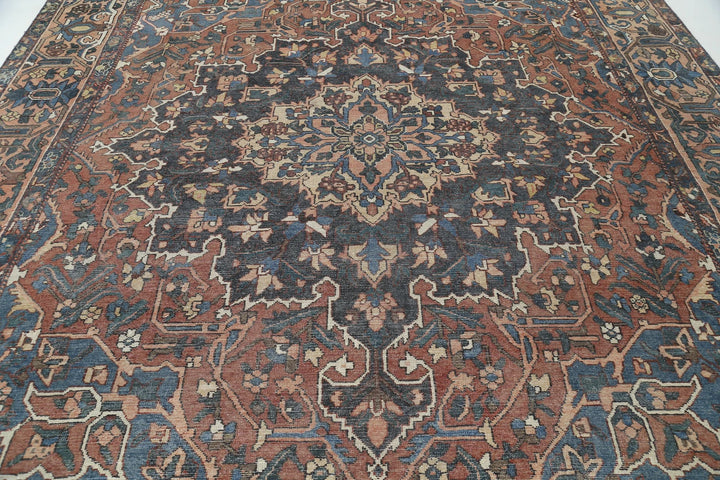 Persian Bakhtiari Vintage Rug 10' 0" x 11' 11" Hand-Knotted | No. AT36425