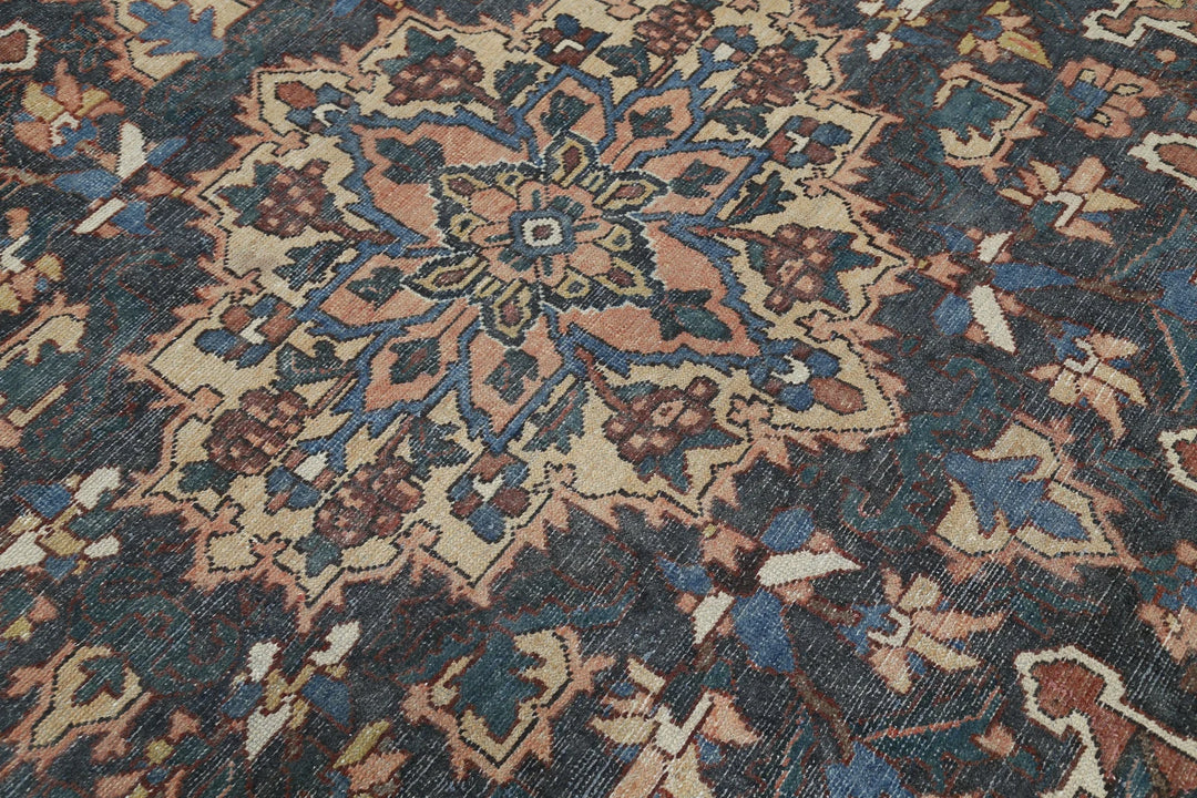 Persian Bakhtiari Vintage Rug 10' 0" x 11' 11" Hand-Knotted | No. AT36425