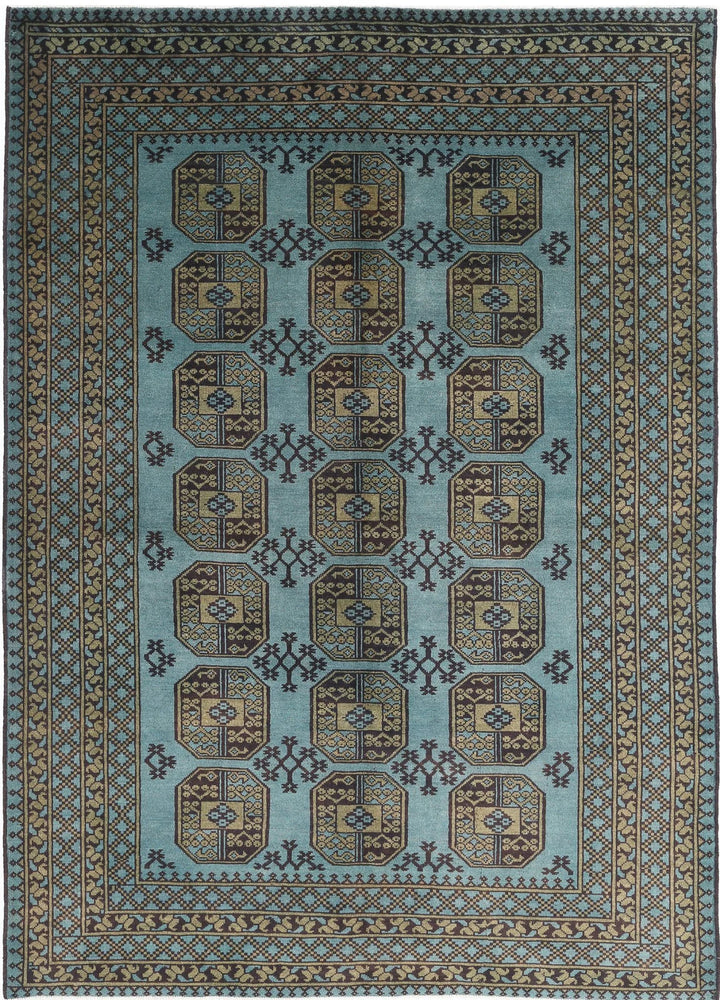Afghan Akcha Revival Rug 6' 7" x 9' 4" Hand-Knotted | No. AT36452