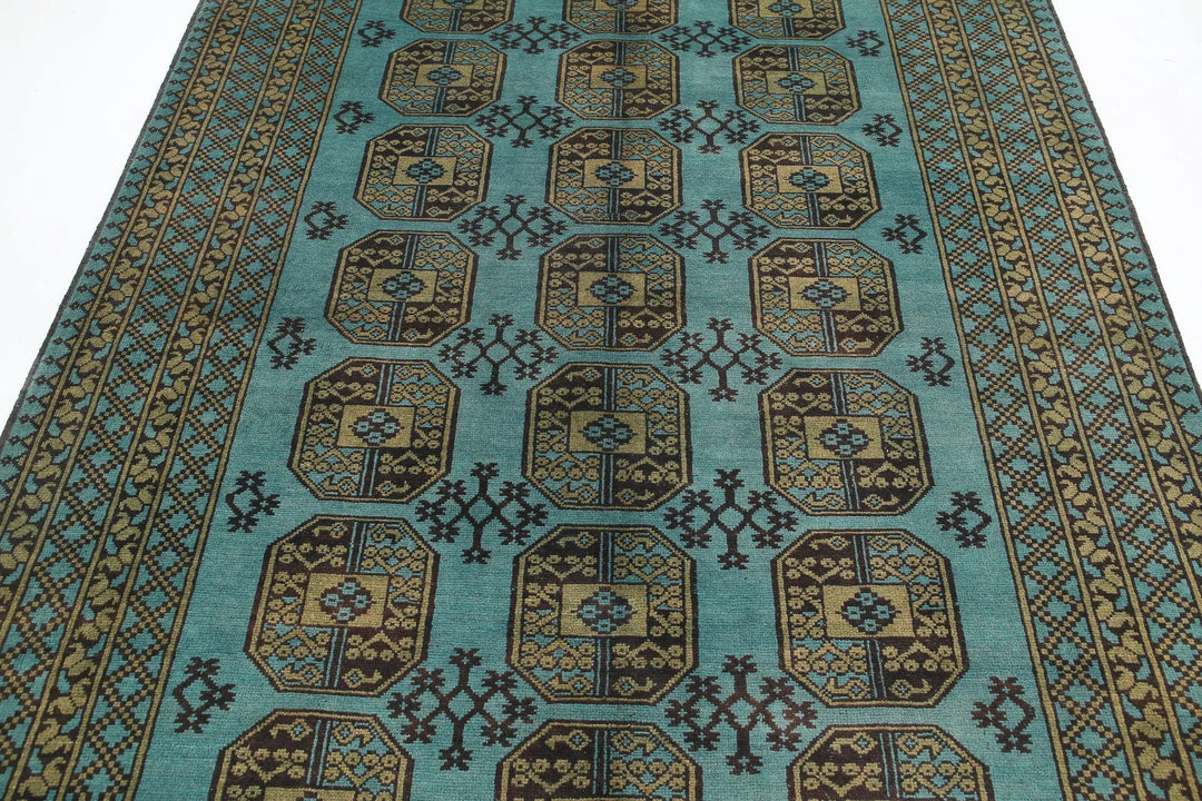 Afghan Akcha Revival Rug 6' 7" x 9' 4" Hand-Knotted | No. AT36452