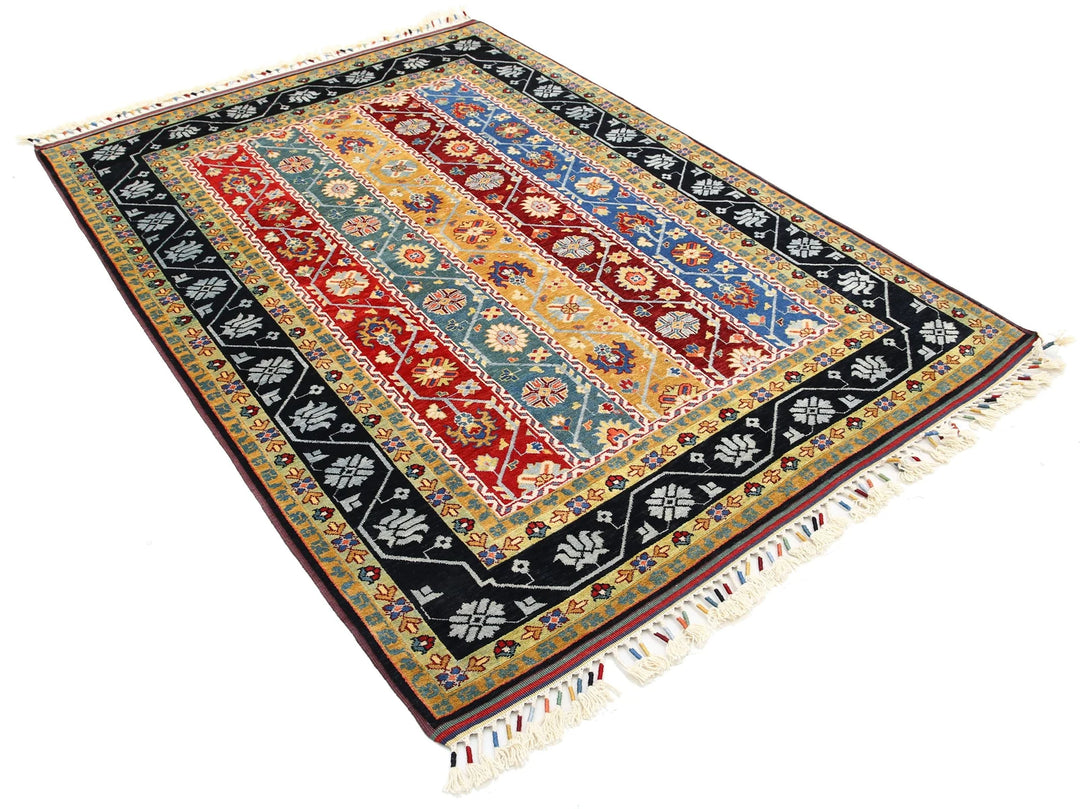 Afghan Shaal Rug 5' 1" x 6' 11" Hand-Knotted | No. AT36462
