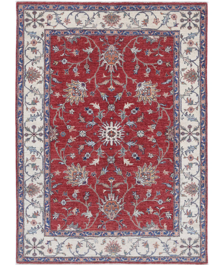 Afghan Ziegler Farhan Rug 4' 10" x 6' 9" Hand-Knotted | No. AT36475