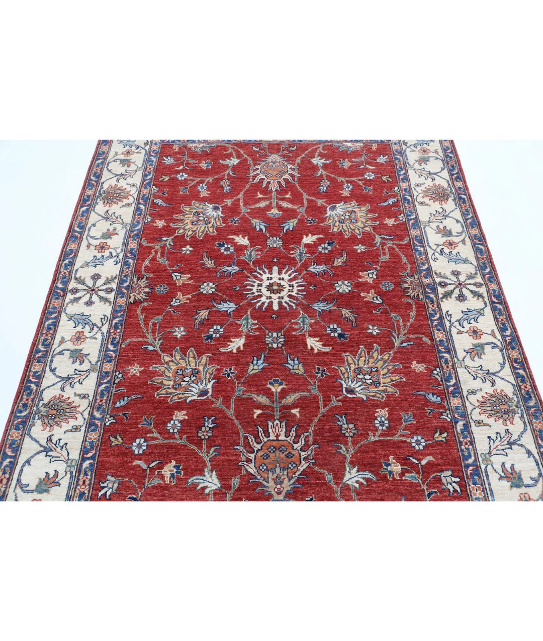 Afghan Ziegler Farhan Rug 4' 10" x 6' 9" Hand-Knotted | No. AT36475